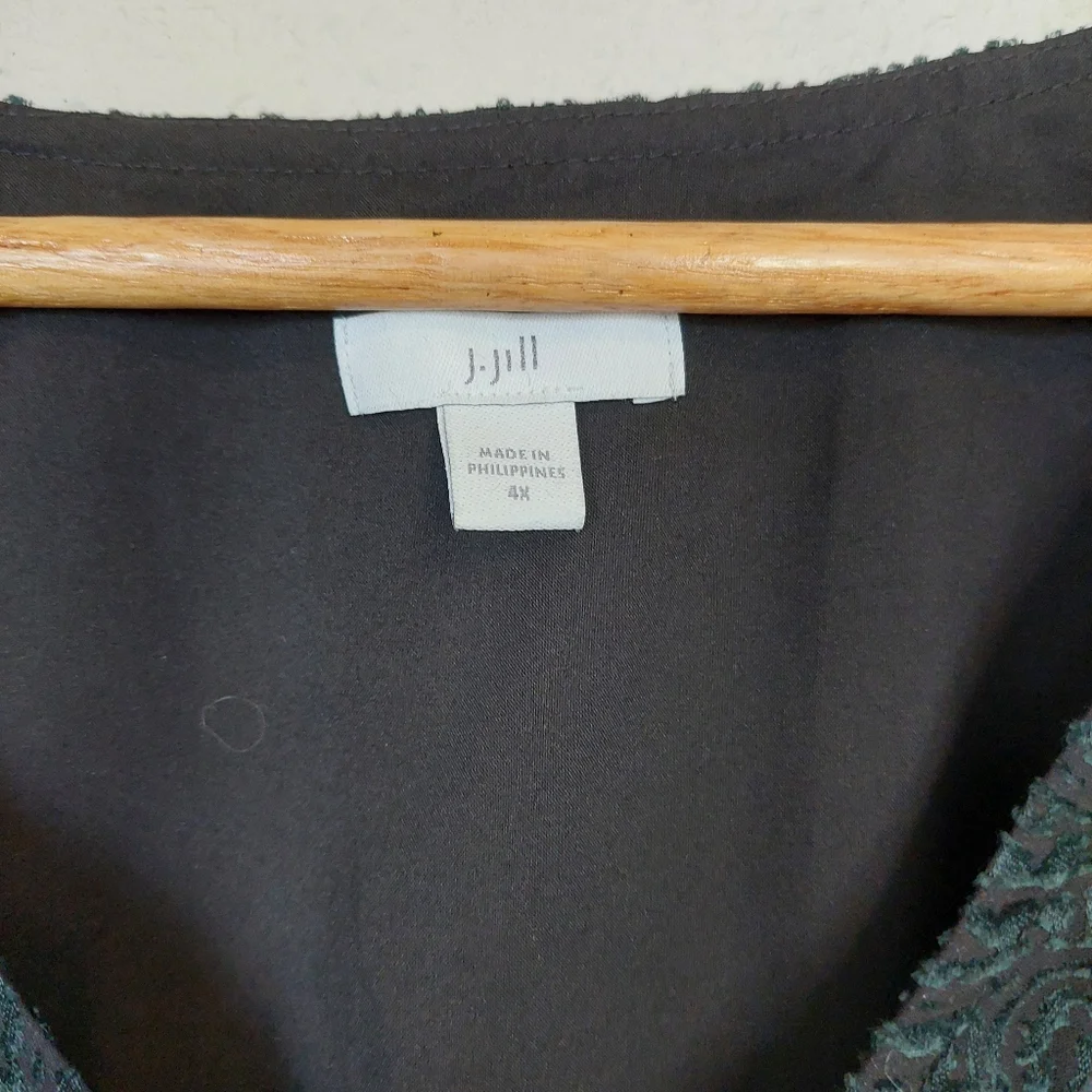 J.Jill Paisley Print Velvety Green‎ Midi Dress Size 4X